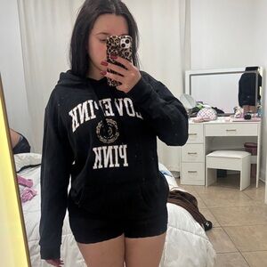 PINK Victoria's Secret Black Graphic Hoodie
